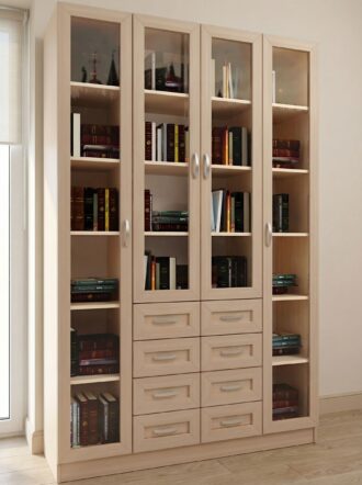 Шкаф книжный Вита 4 9 Дуб молочный в интерьере